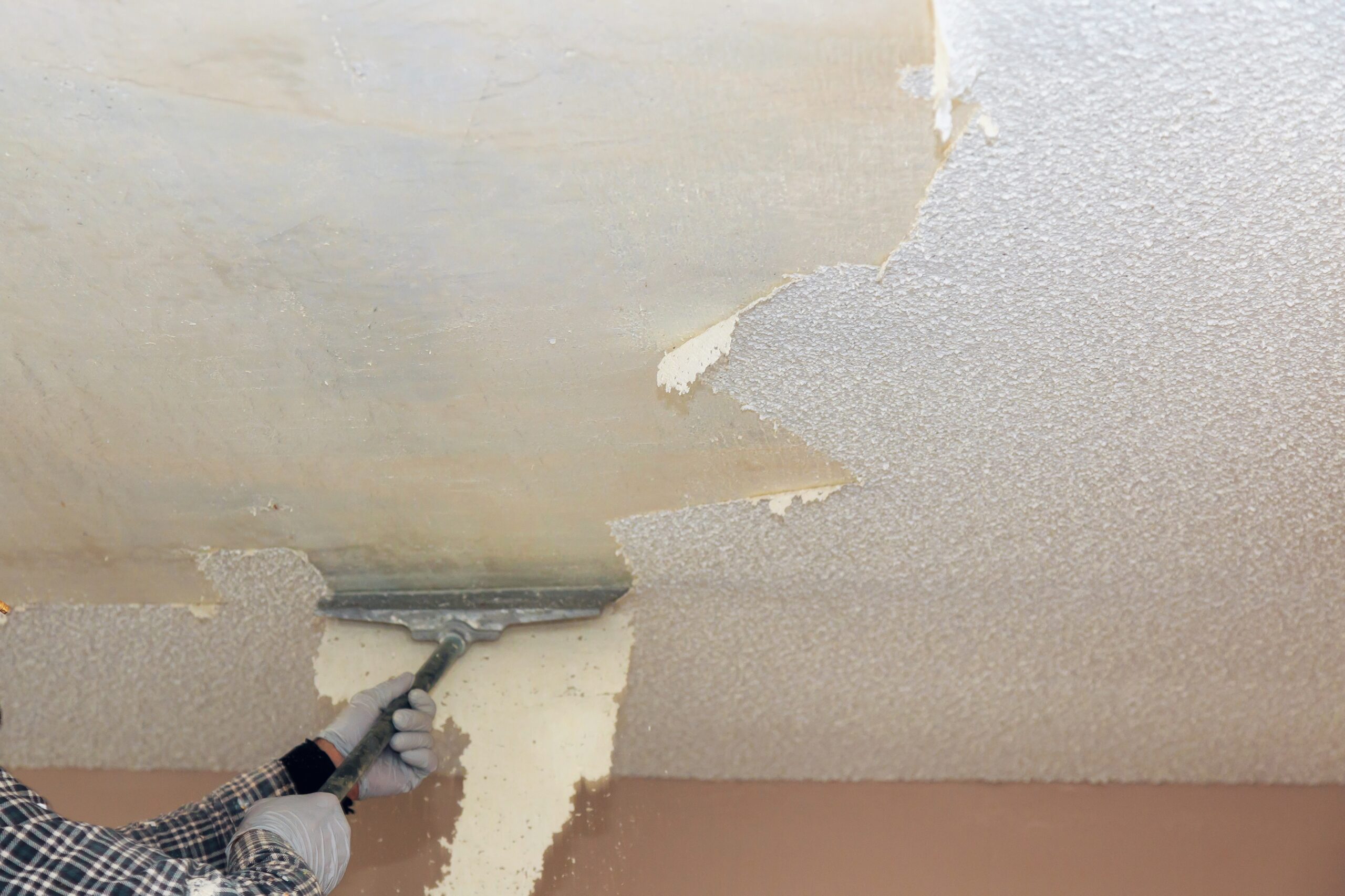 Take off in the popcorn ceiling home wall texture removal ceiling drywall demolition